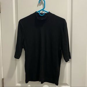 Kotn ribbed mock neck top in Black